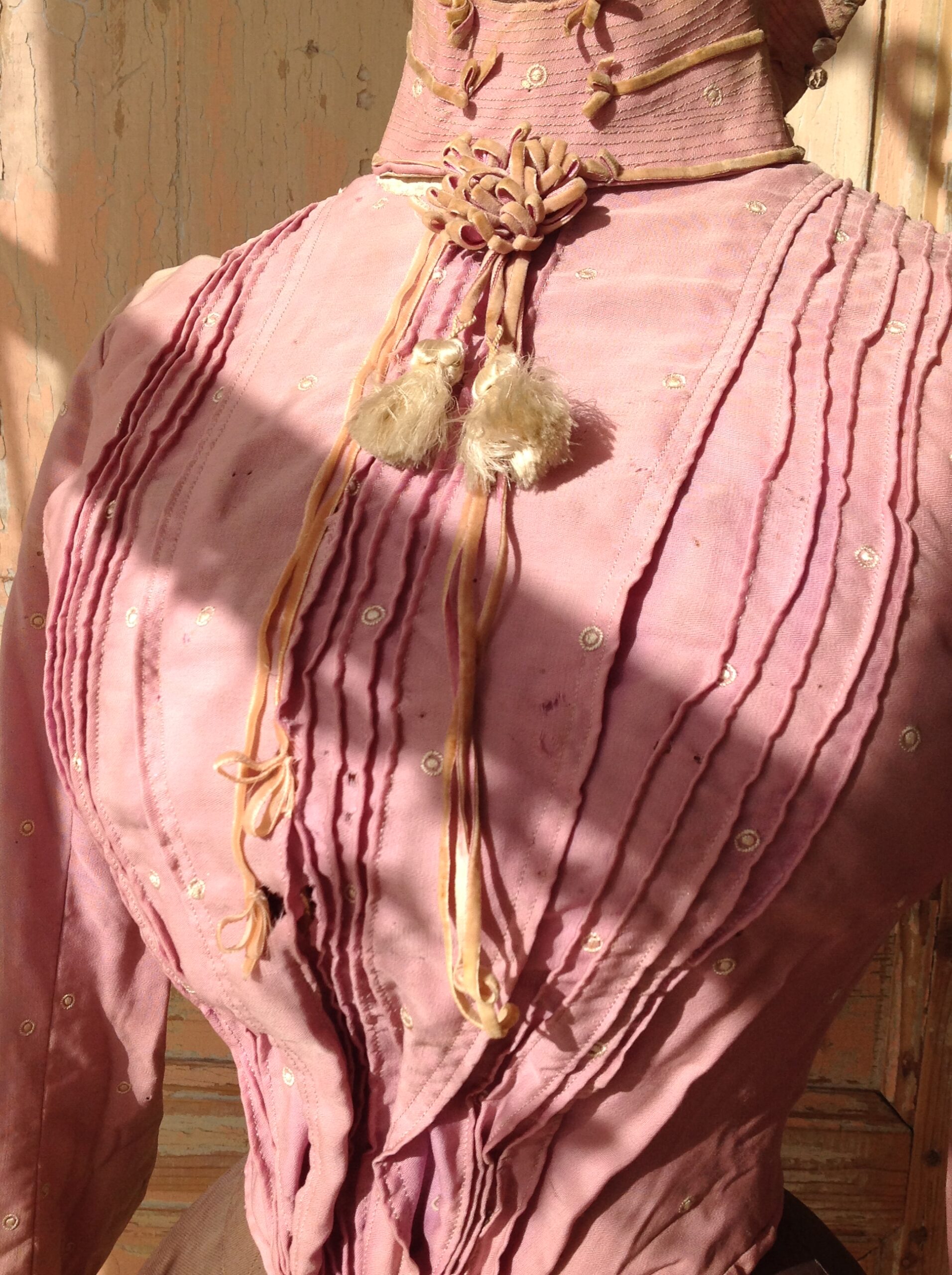 Beautiful Pink Antique Bodice, Very Old - Image 2