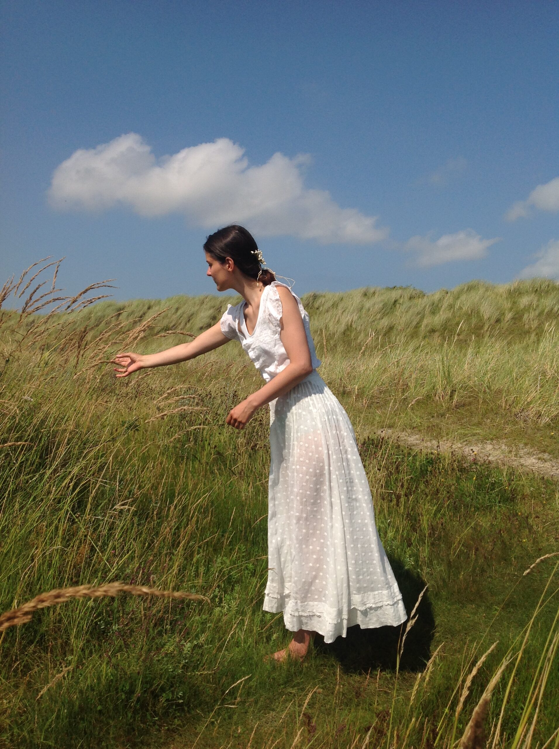 Old Summer Skirt With Small Embroidered Flowers - Image 3