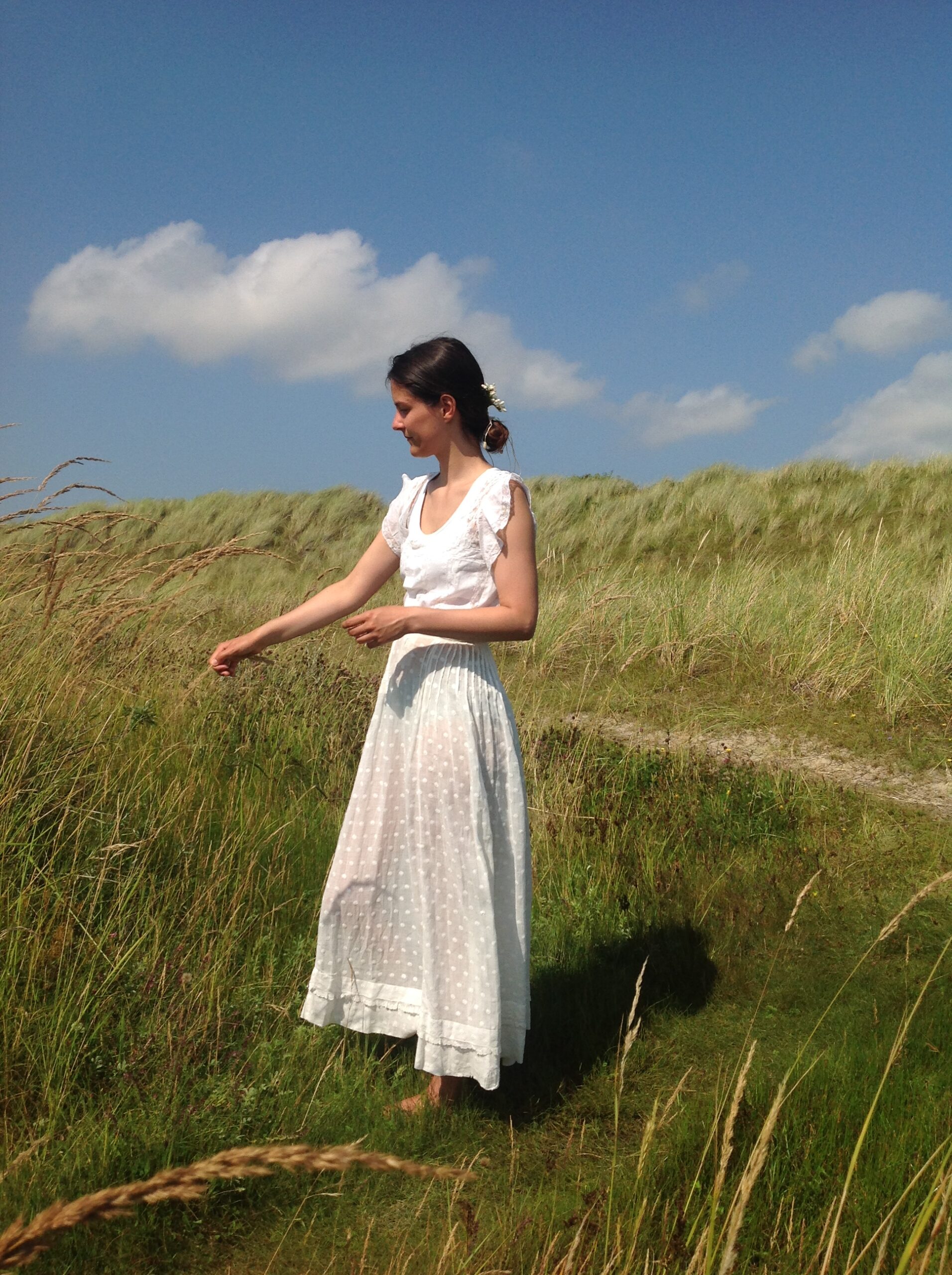 Old Summer Skirt With Small Embroidered Flowers - Image 4