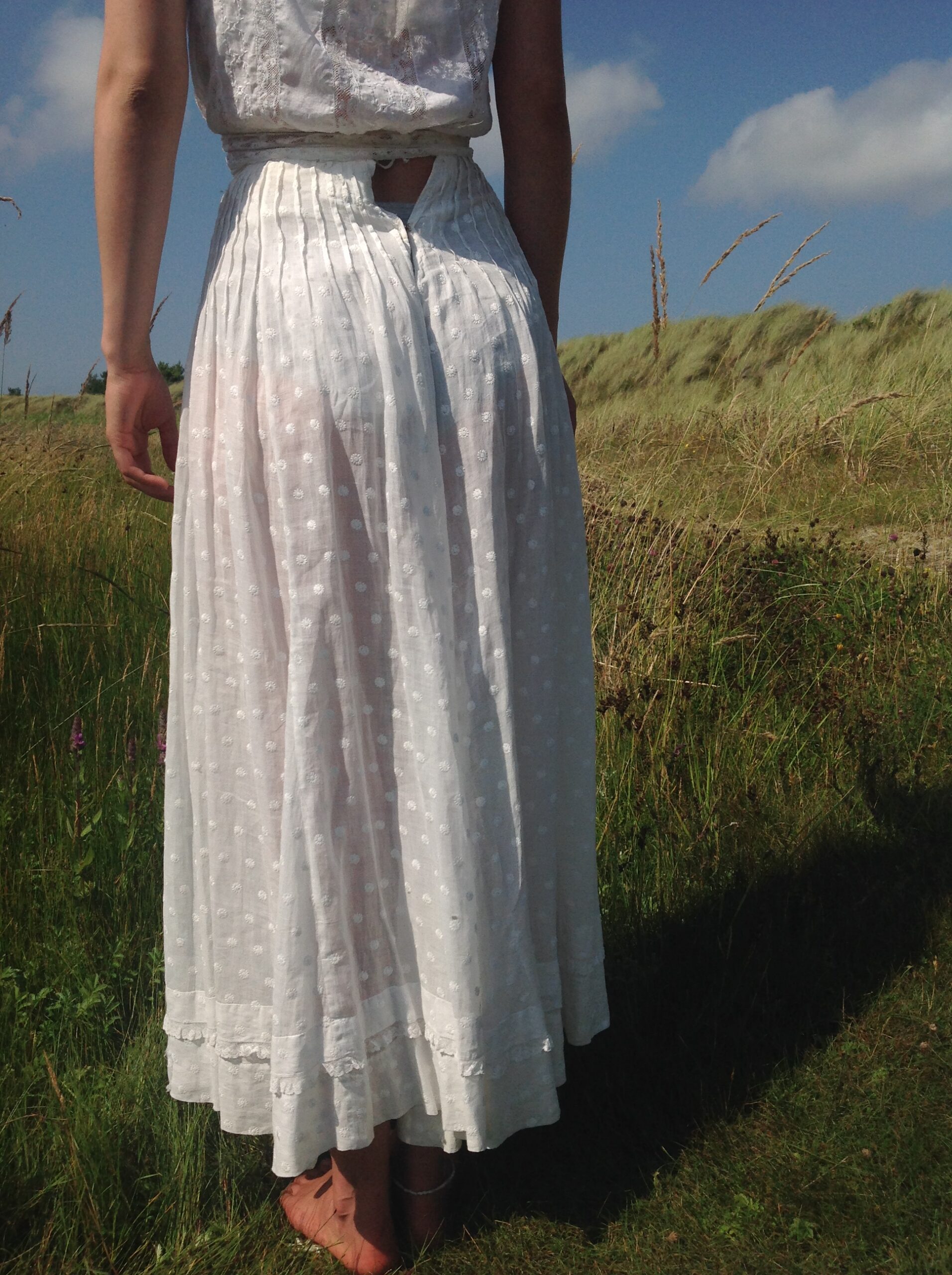 Old Summer Skirt With Small Embroidered Flowers - Image 2