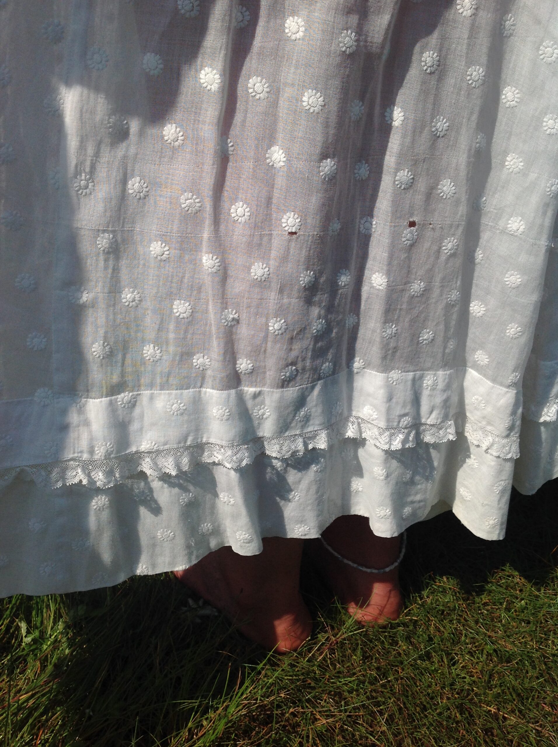 Old Summer Skirt With Small Embroidered Flowers - Image 5