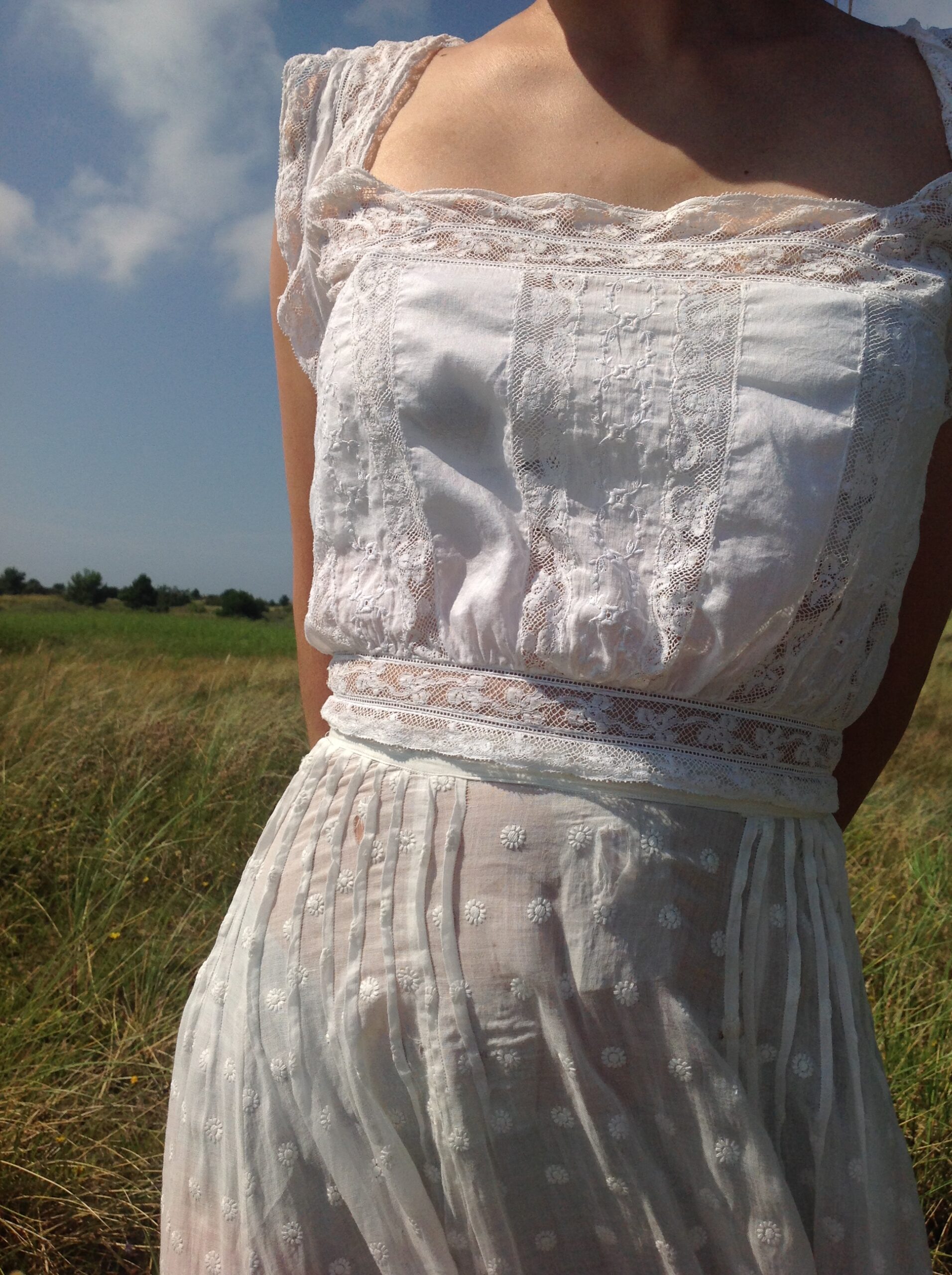 Old Summer Skirt With Small Embroidered Flowers - Image 8