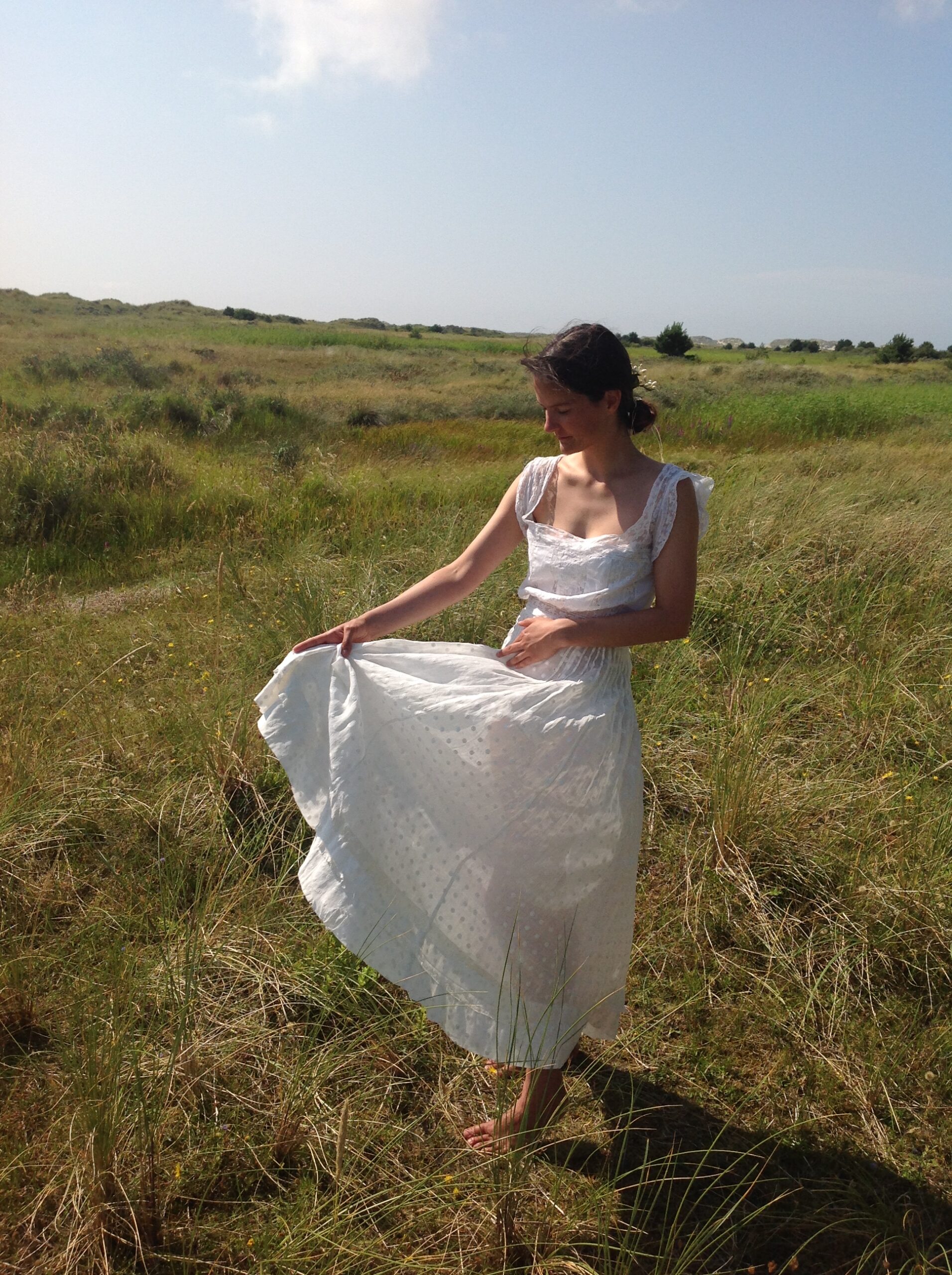 Old Summer Skirt With Small Embroidered Flowers - Image 9