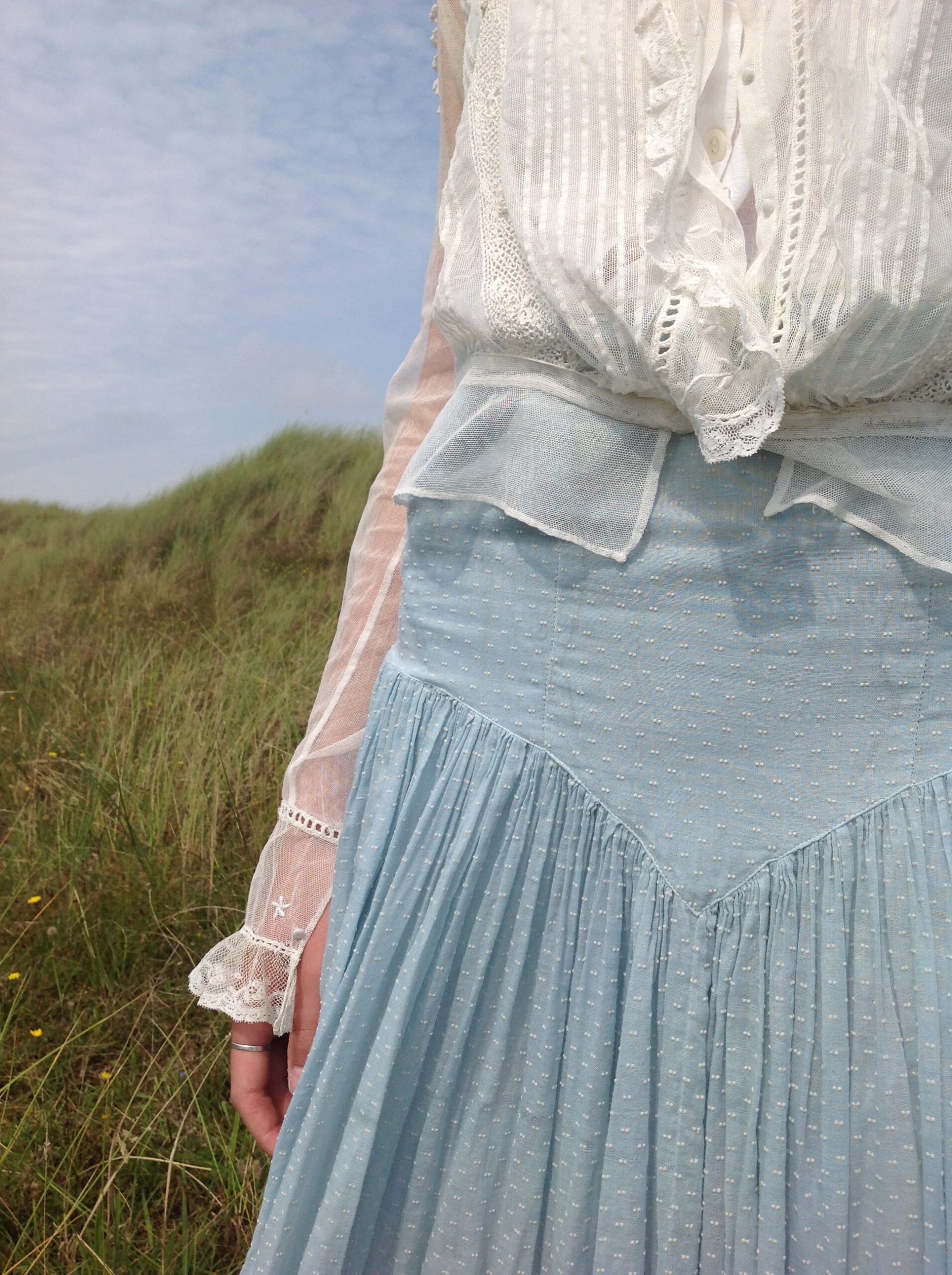 Antique Tulle Lace Bridal Blouse, Wedding Top - Image 10