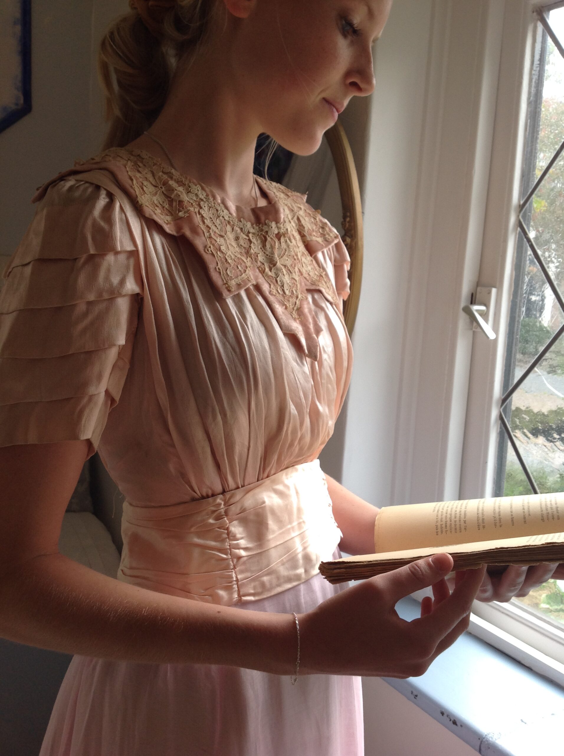 1870s Silk and Lace Bodice Blouse