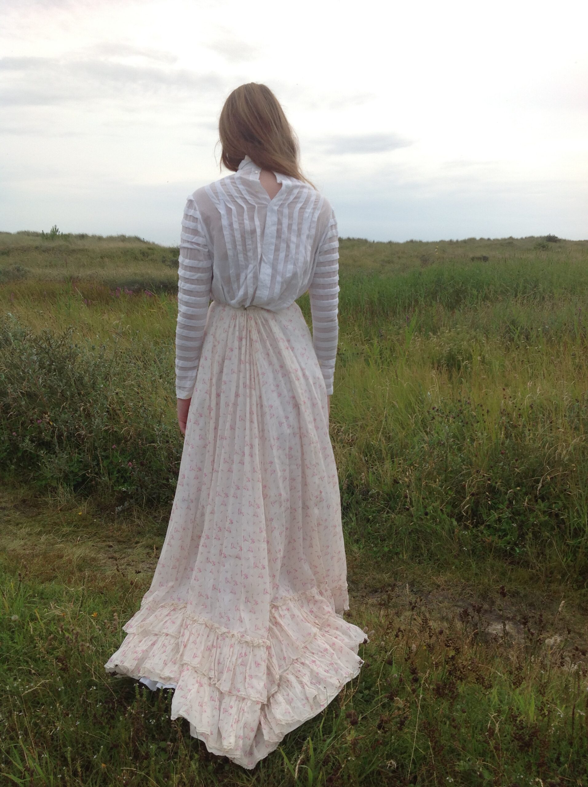 1890s Calico Print Summer Skirt - Image 4