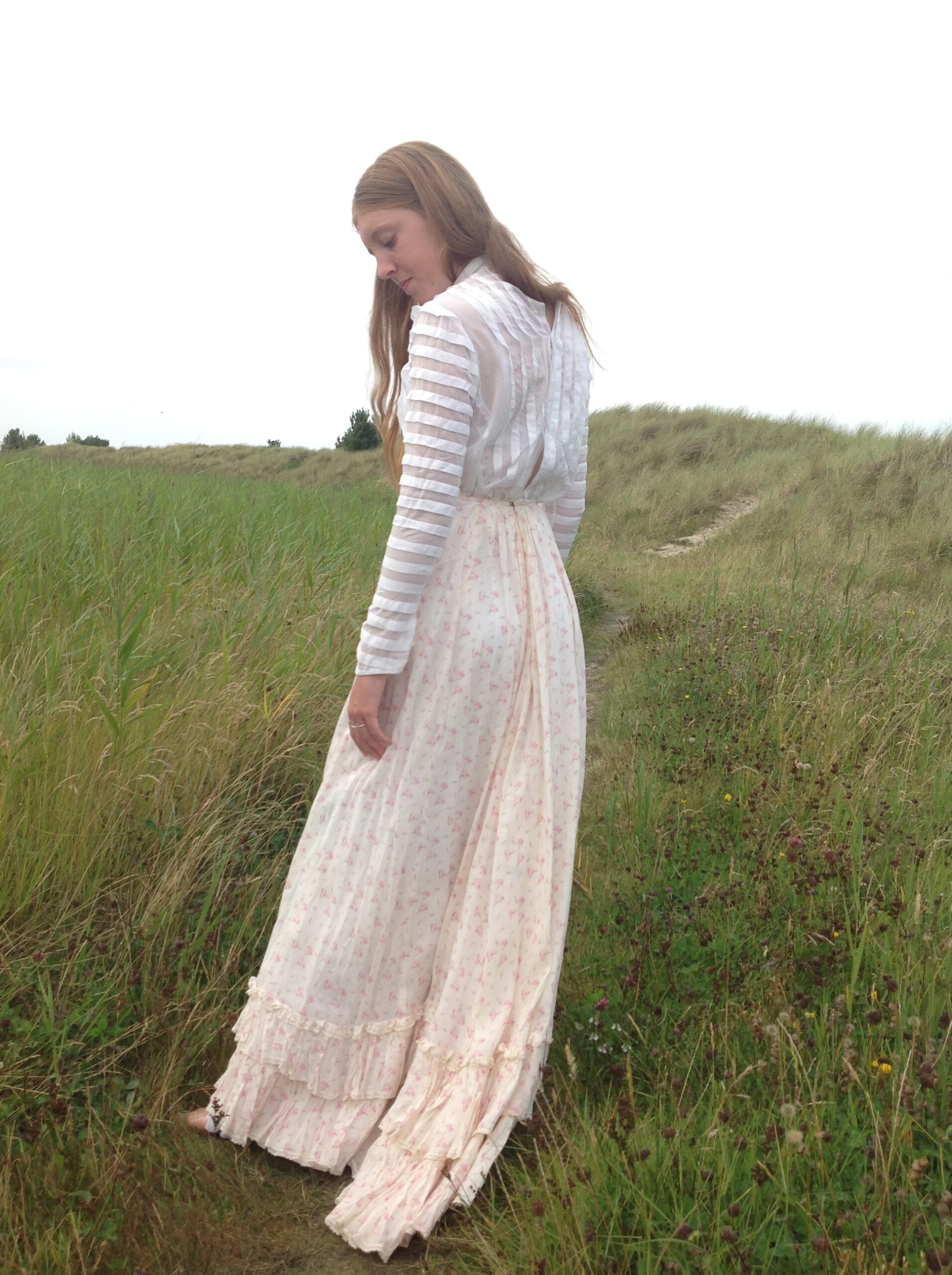 1890s Calico Print Summer Skirt