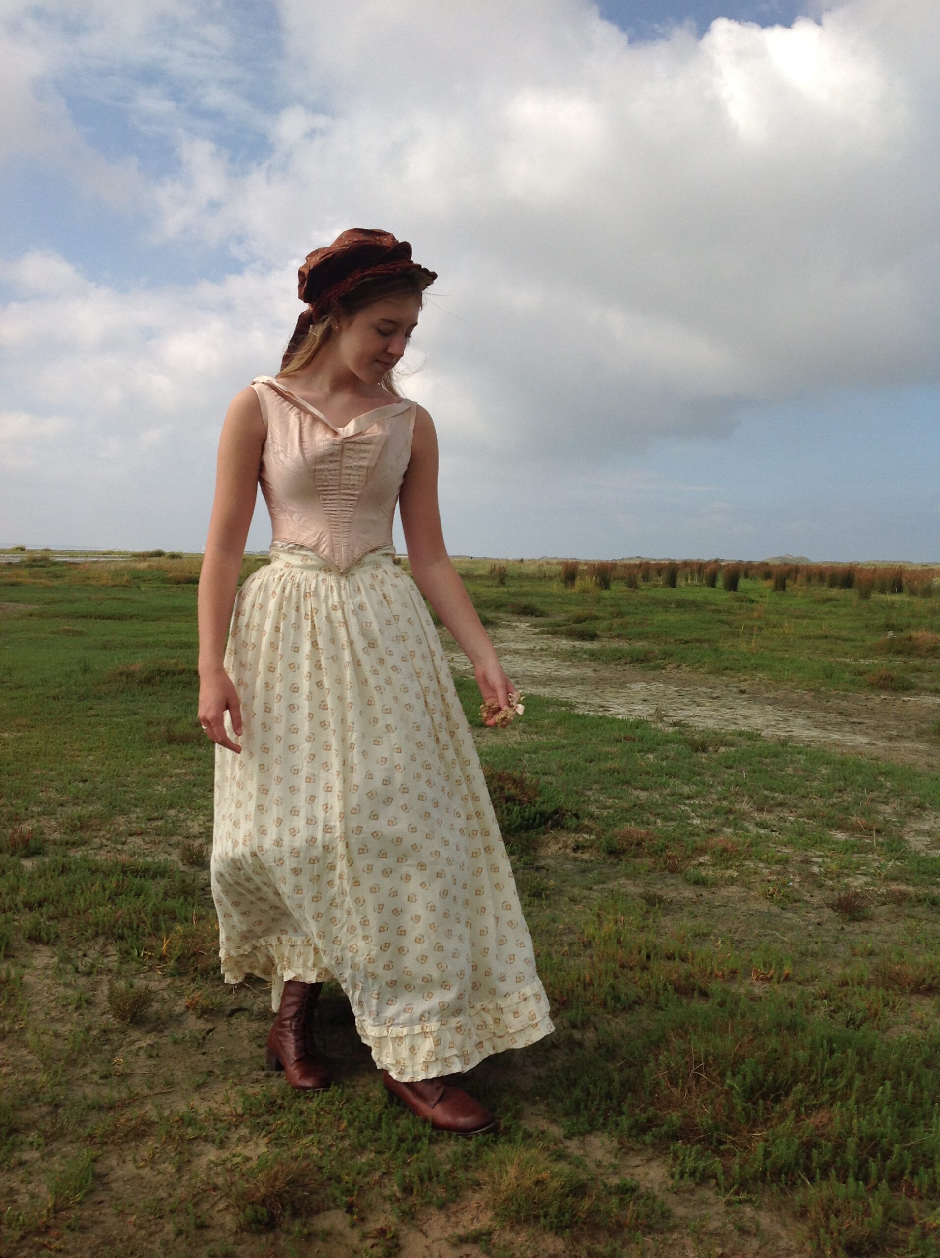 Gracious Calico Print Skirt from the 1880s