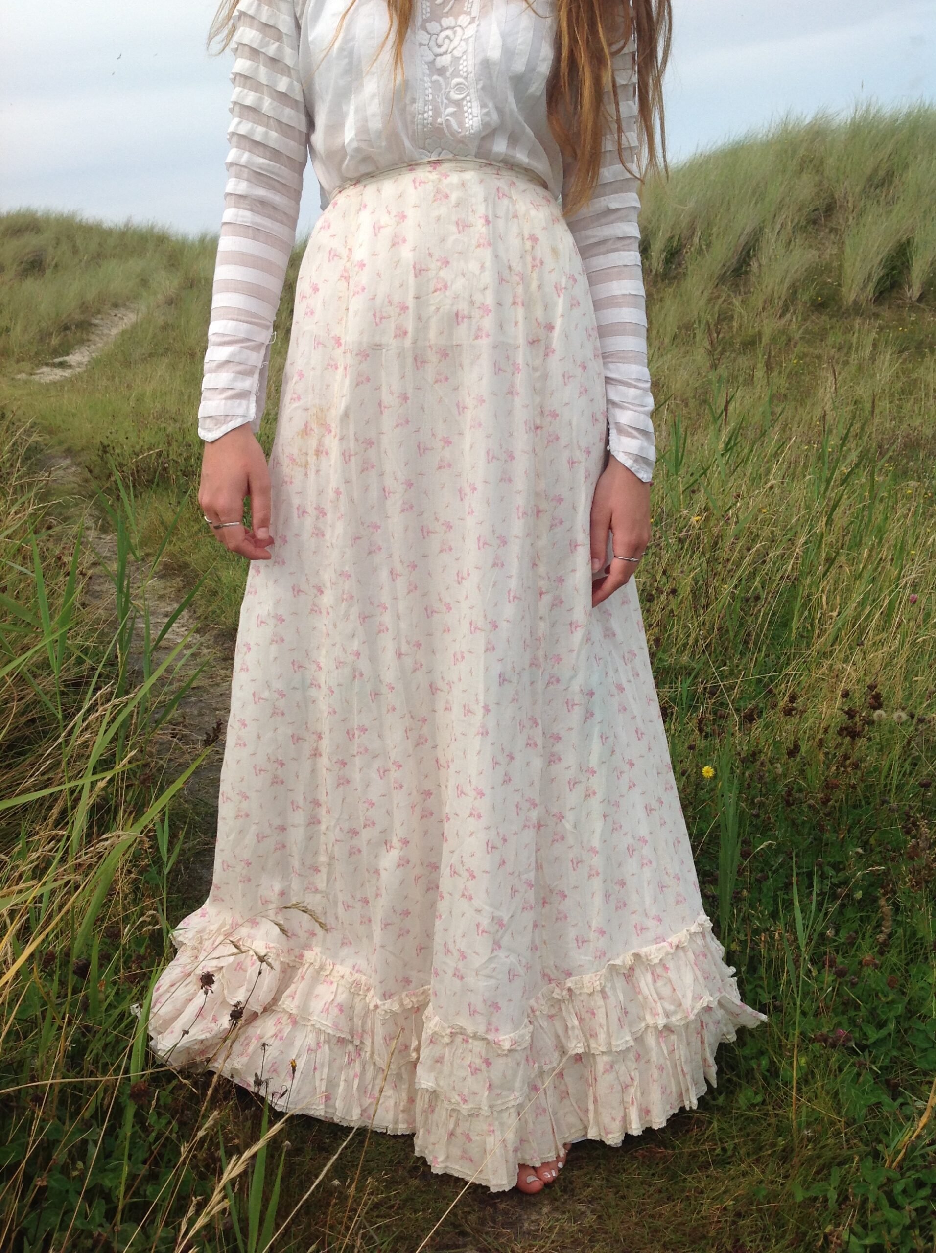 1890s Calico Print Summer Skirt - Image 10