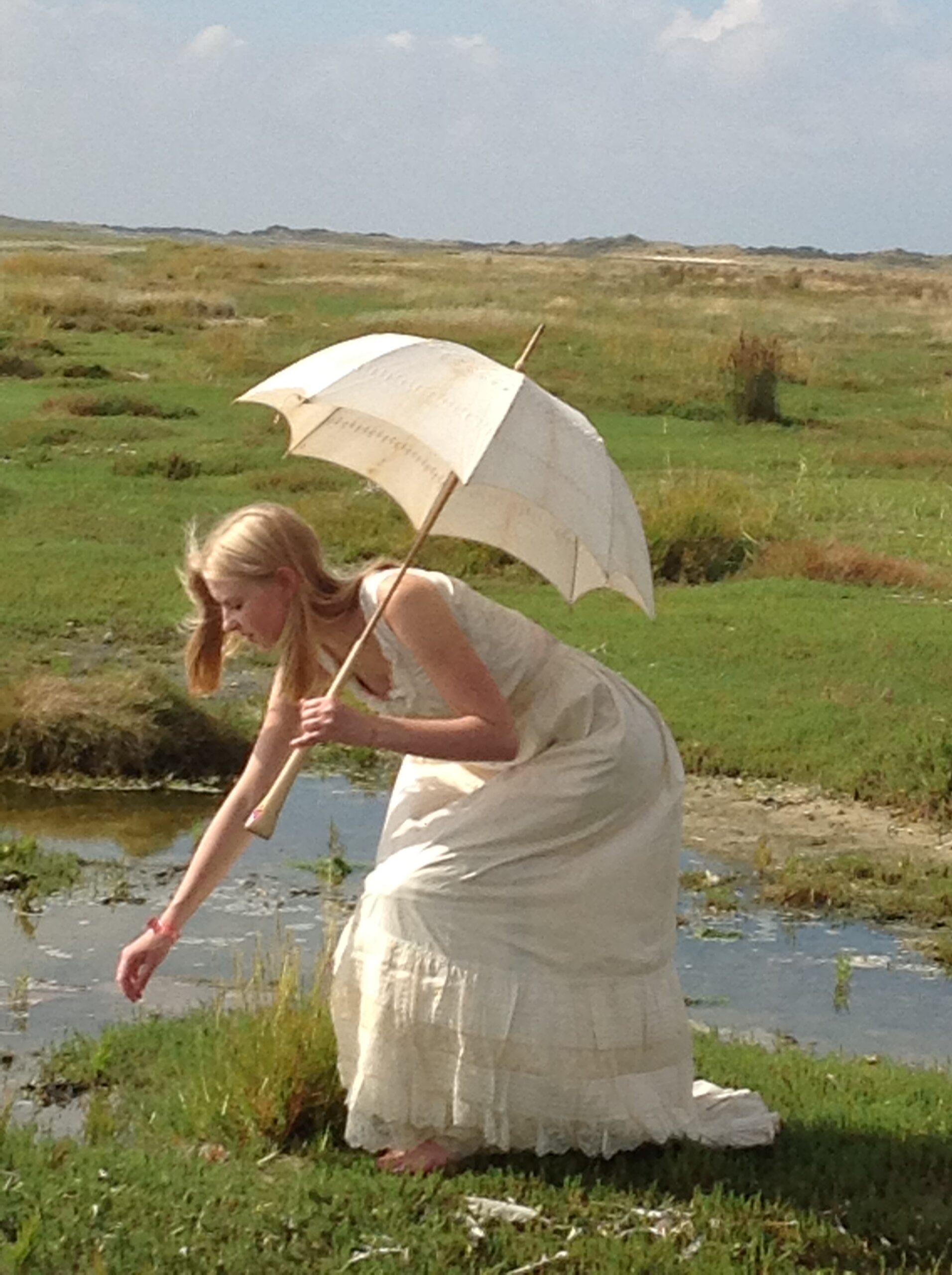 Glorious Antique Wedding Skirt with Butterfly Lace - Image 2