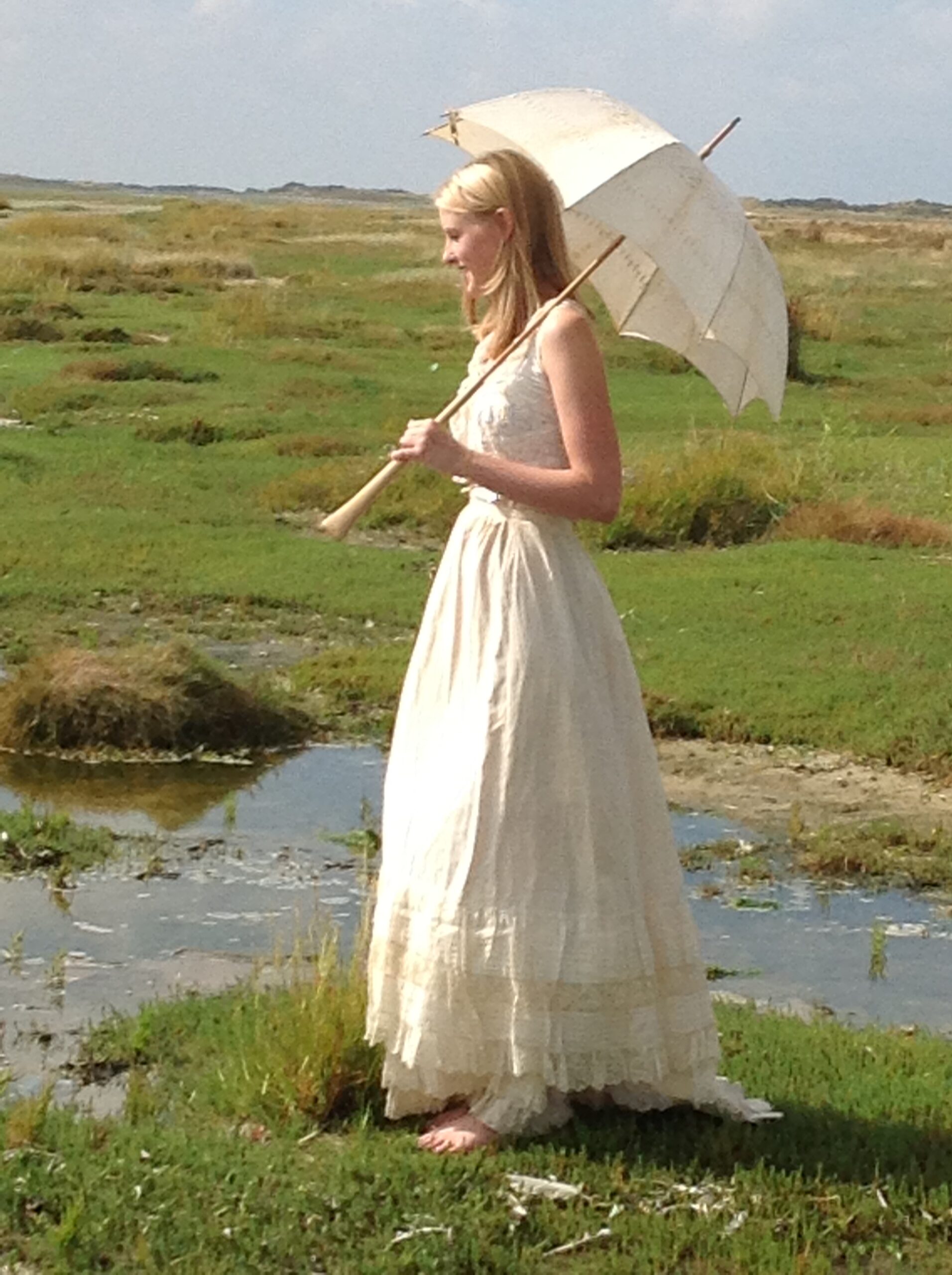 Glorious Antique Wedding Skirt with Butterfly Lace - Image 8