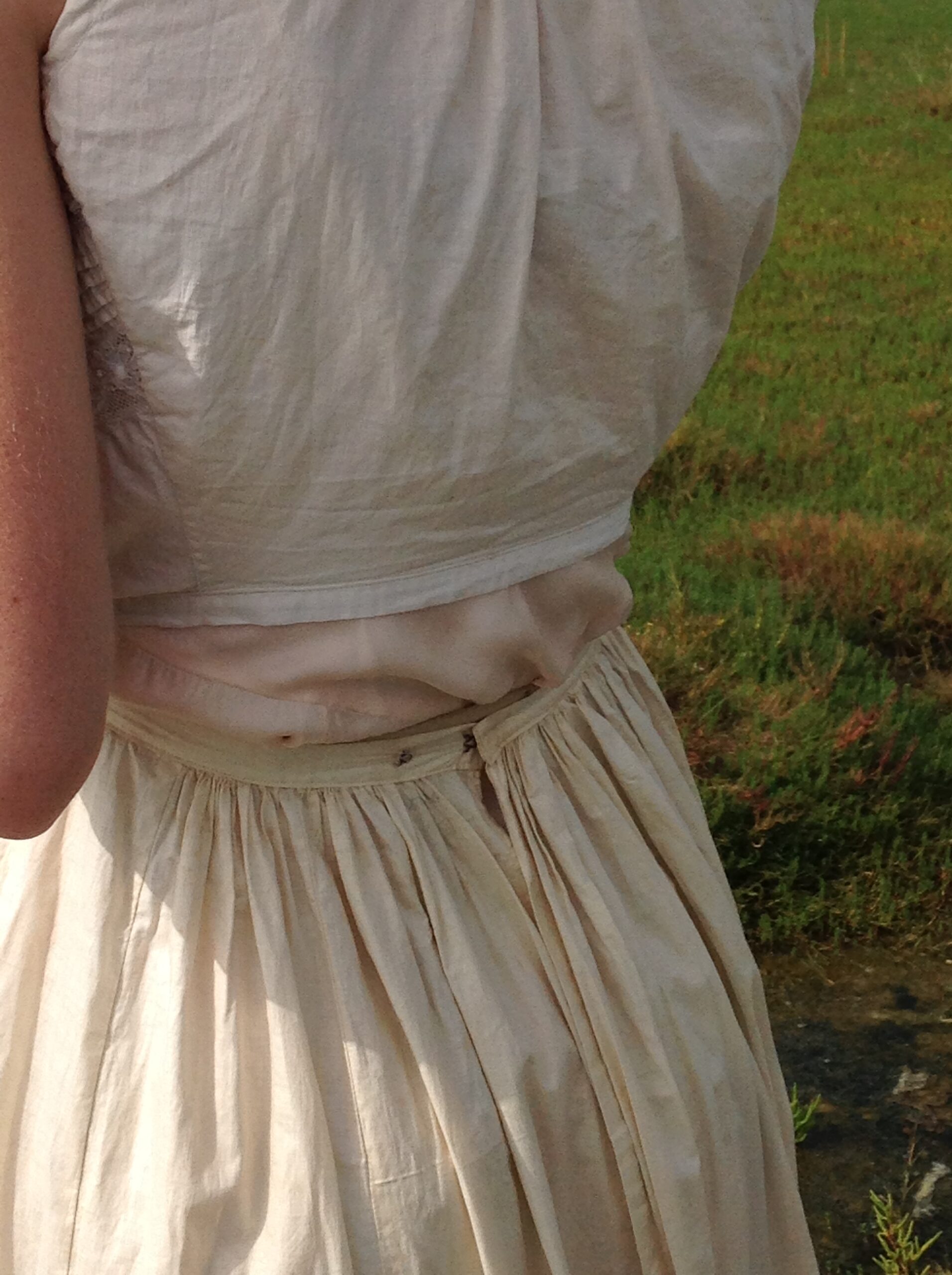 Glorious Antique Wedding Skirt with Butterfly Lace - Image 10
