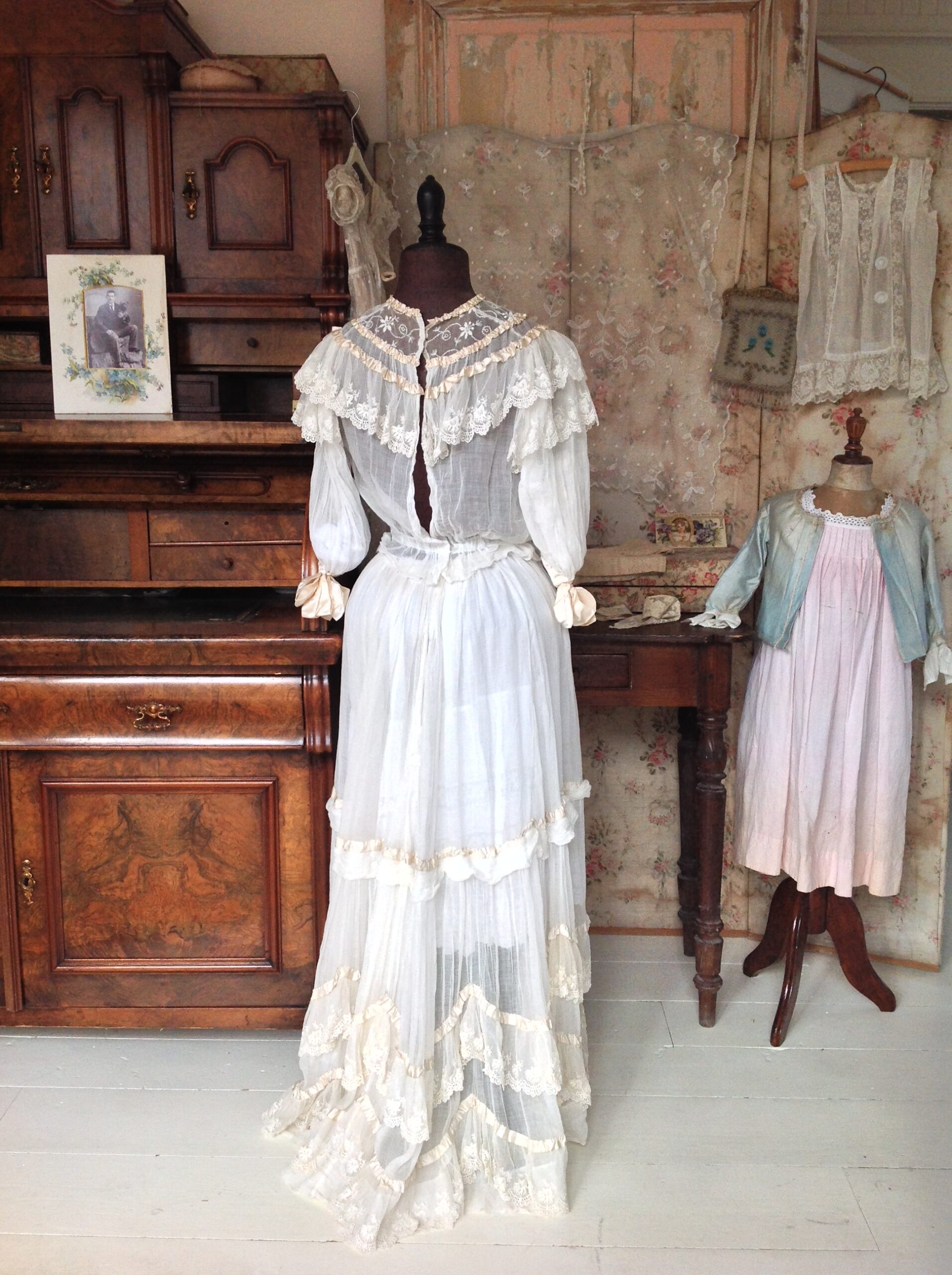 1870s Lace Dress 2PC Civil War / Victorian Wedding Dress - Image 7