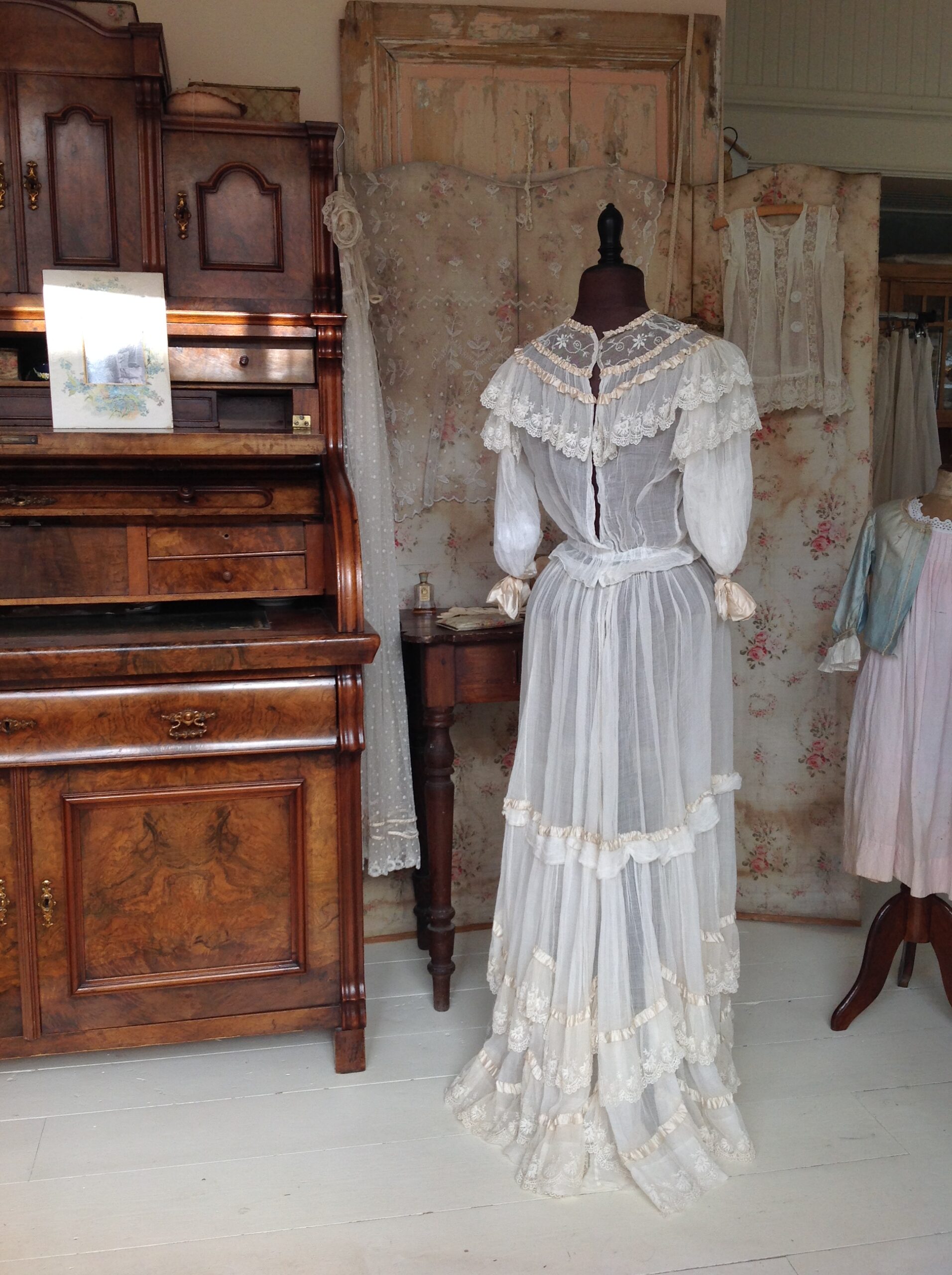 1870s Lace Dress 2PC Civil War / Victorian Wedding Dress - Image 4