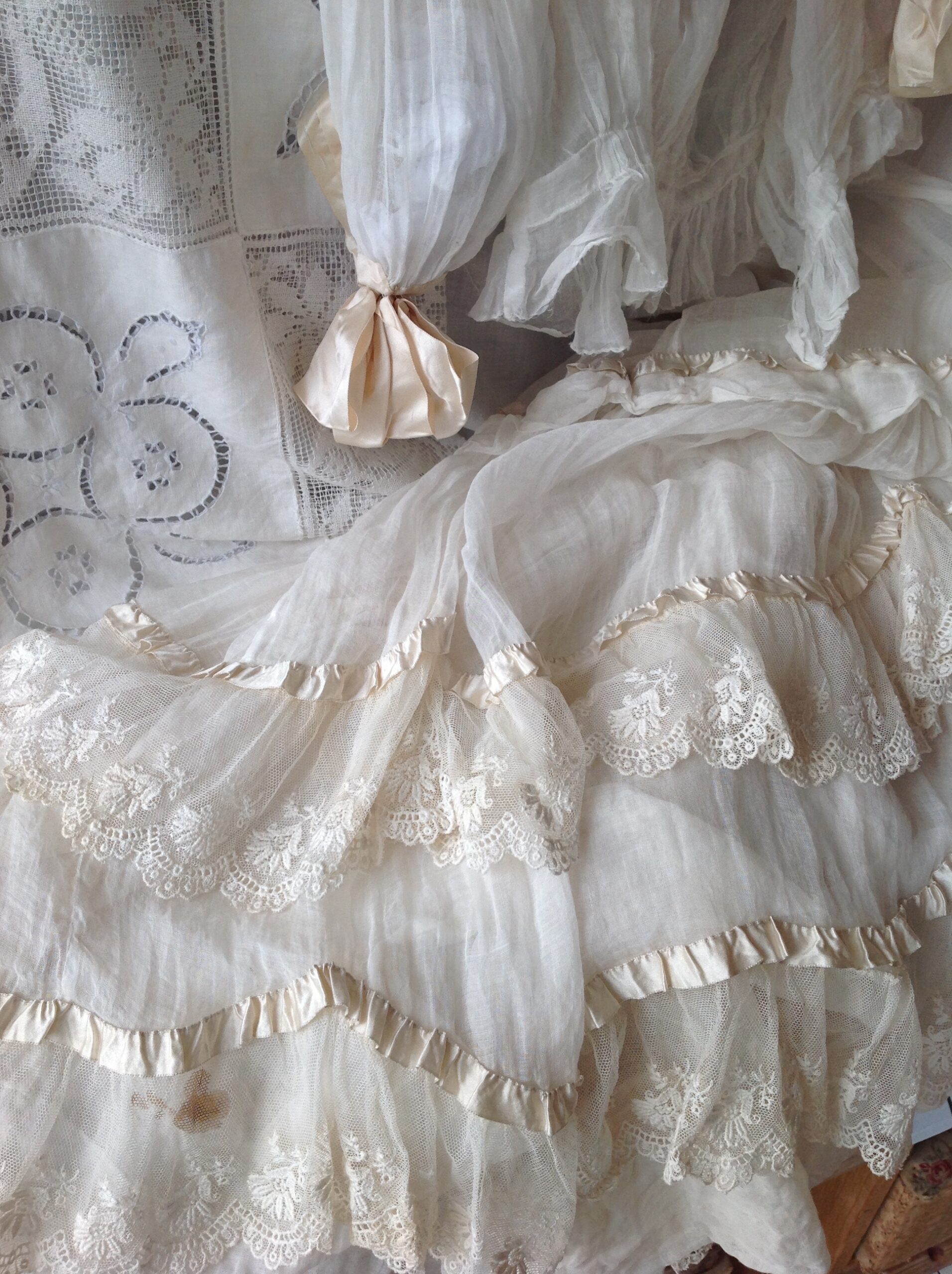 1870s Lace Dress 2PC Civil War / Victorian Wedding Dress - Image 10