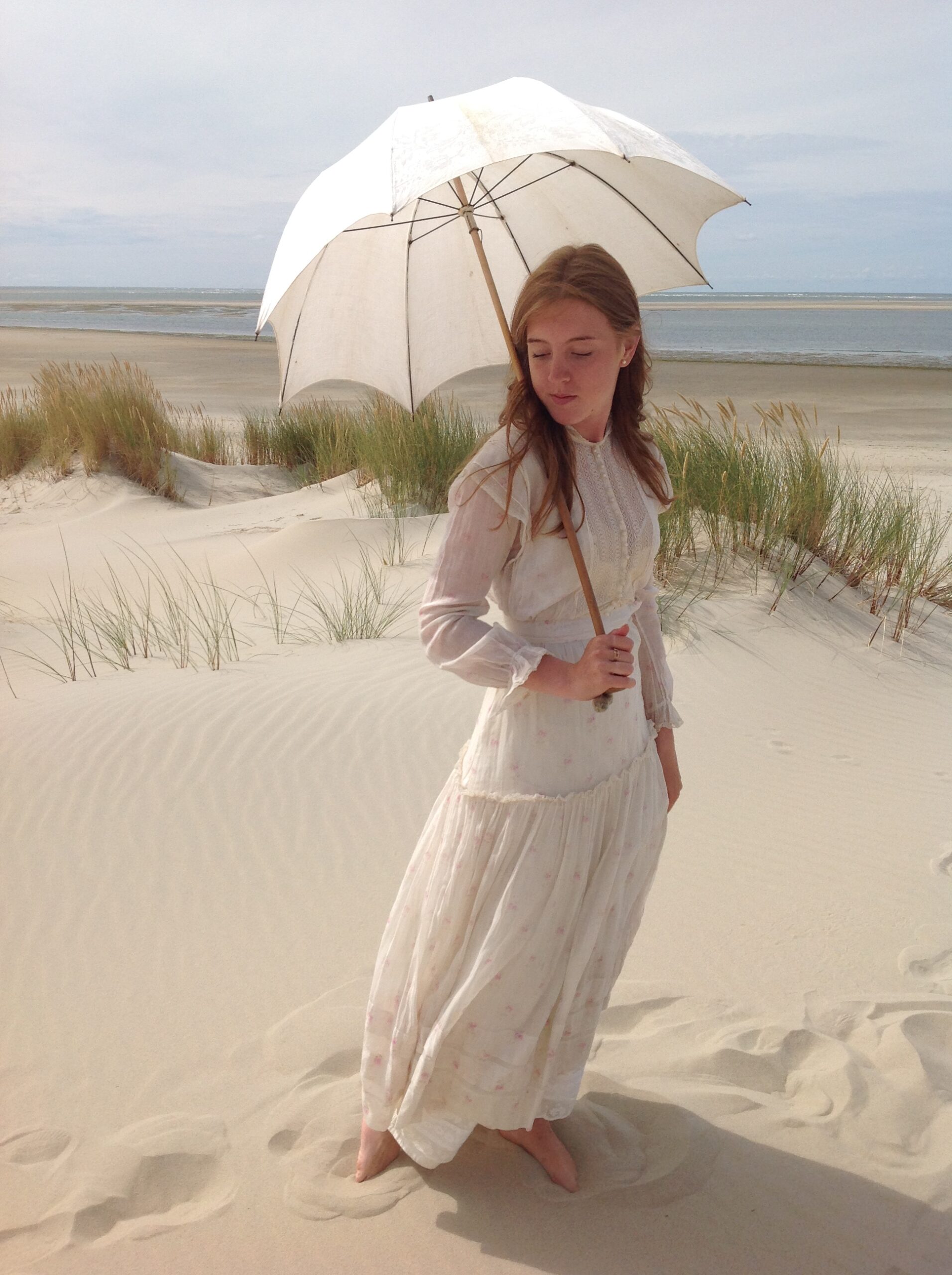 Sheer Cotton Roses Print Summer Dress - Image 3