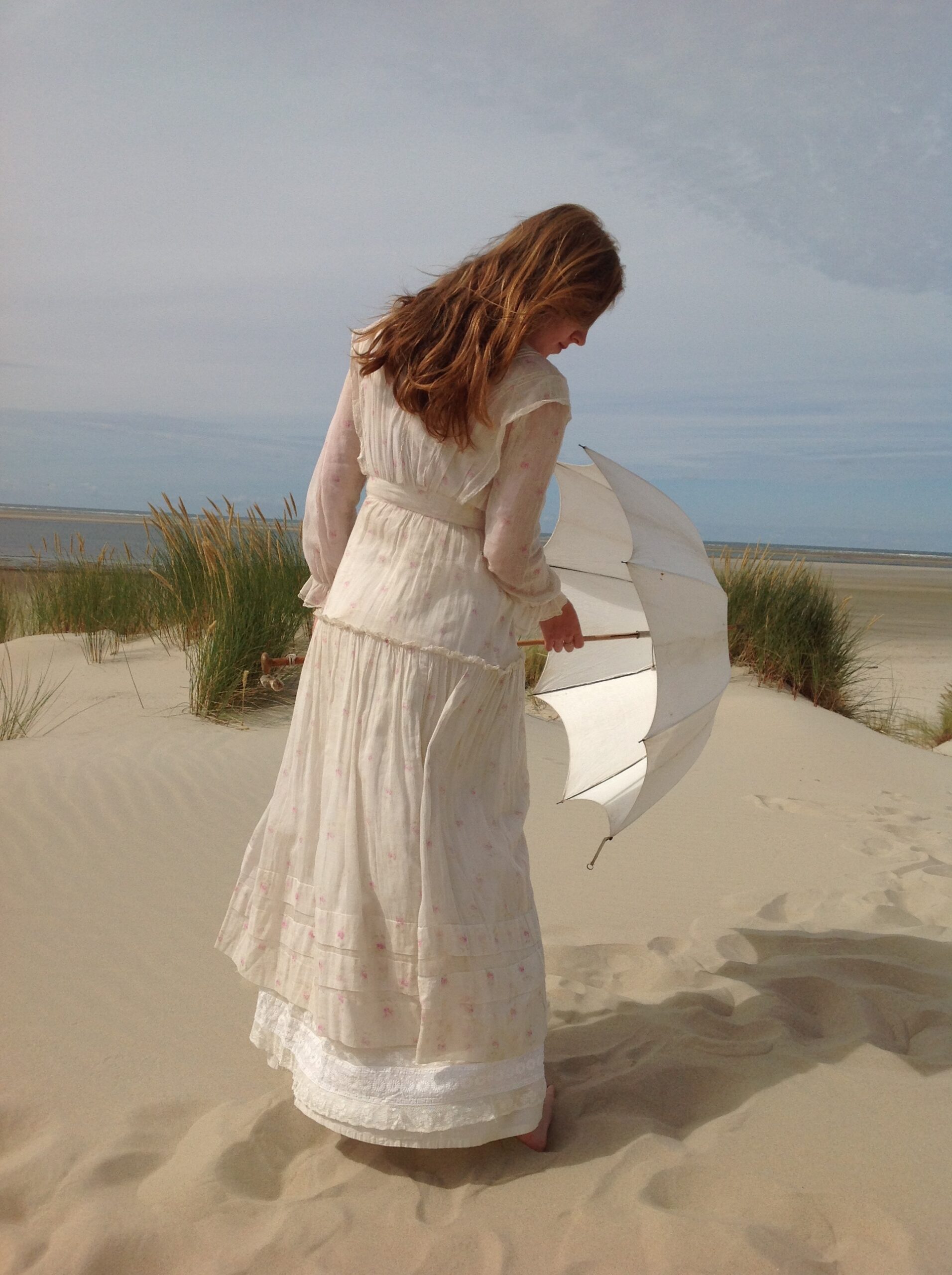 Sheer Cotton Roses Print Summer Dress - Image 4